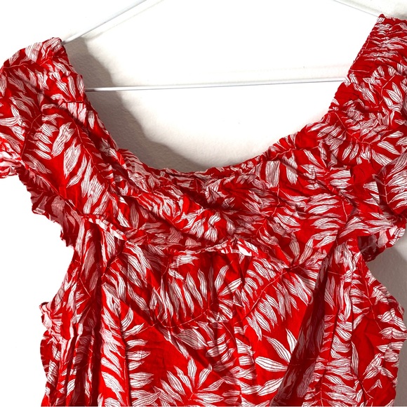 1. State Red White Ruffle Summer Top - Picture 7 of 8